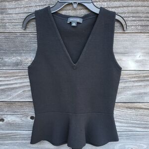 Ann Taylor Black V-Neck Blouse Size XS
